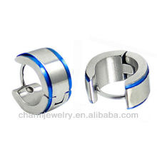 Wholesale huggie earrings Blue edges Surgical steel Men's Earring HE-028